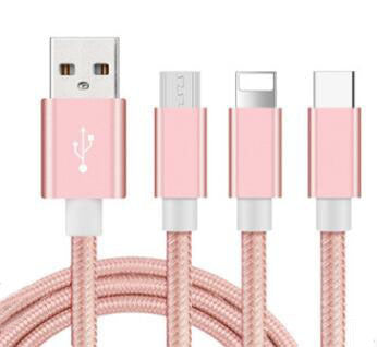 Compatible with Apple, Compatible with Apple , Nylon woven Android data cable USB 2.0A fast charging cable 123 meters for iPhone  Galaxy  Tpye C